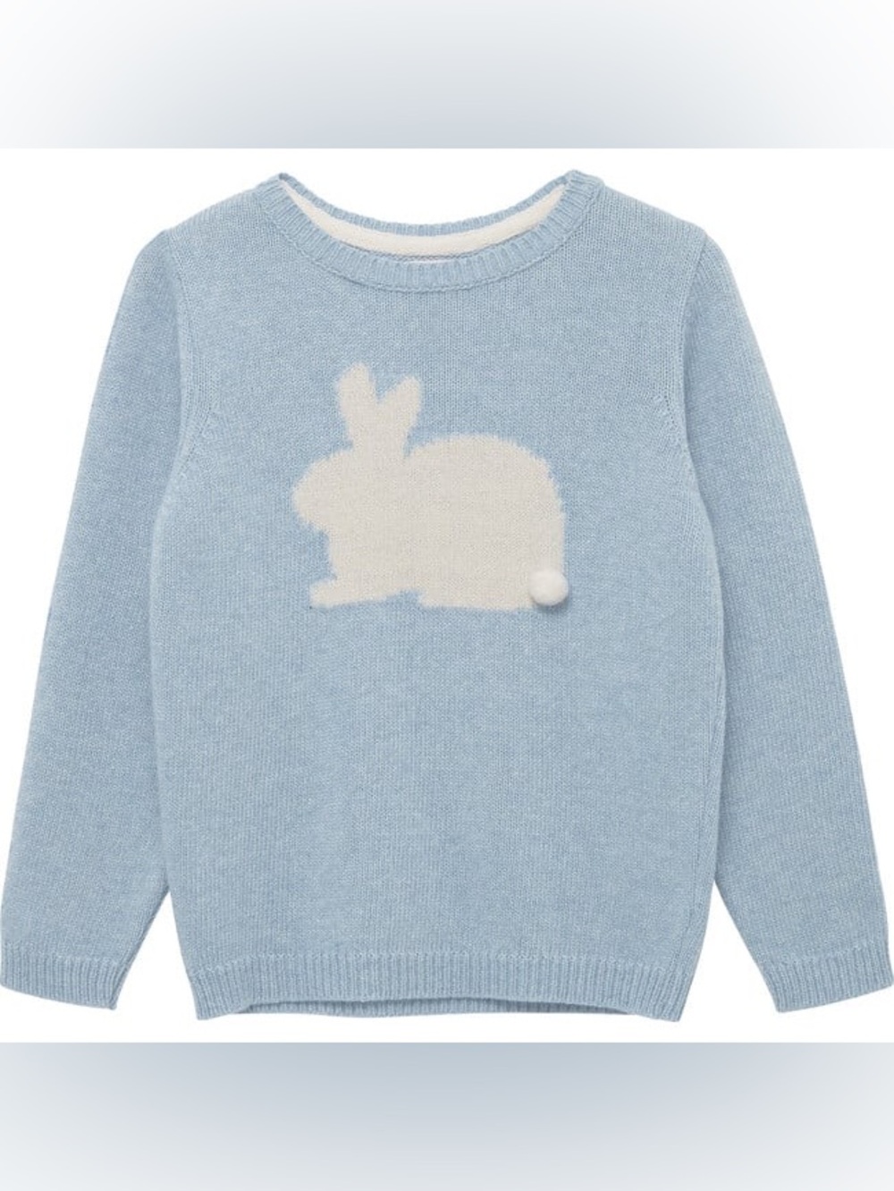 Trotters London Cashmere Blend Bunny Sweater 2-3Y Blue Easter